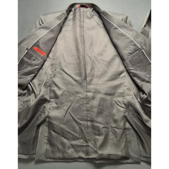 Linea Uomo Mens Gray Premium Wool Blazer 41R Natural Stretch Modern Fit Lapel - Picture 7 of 11